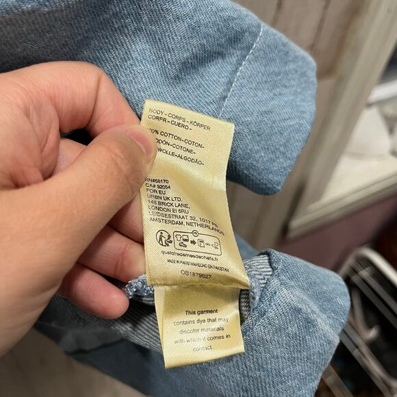 Free People Scout Denim Skirt Boho Aline Western Pleated Womens 0 100% Cotton - Picture 3 of 8